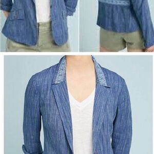 【Anthropologie】Cartonnier Winona Linen Embroidered Blazer Size:2